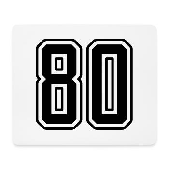 80 Zahl Symbol - Mousepad (Querformat) - Weiß - Vorne
