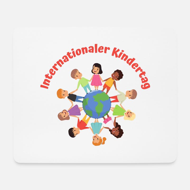 Internationaler Kindertag - Mousepad (Querformat) - Weiß