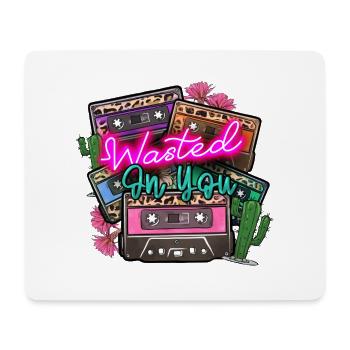 Kassetten retro style - buntes vintage Motiv - Mousepad (Querformat) - Weiß - Vorne