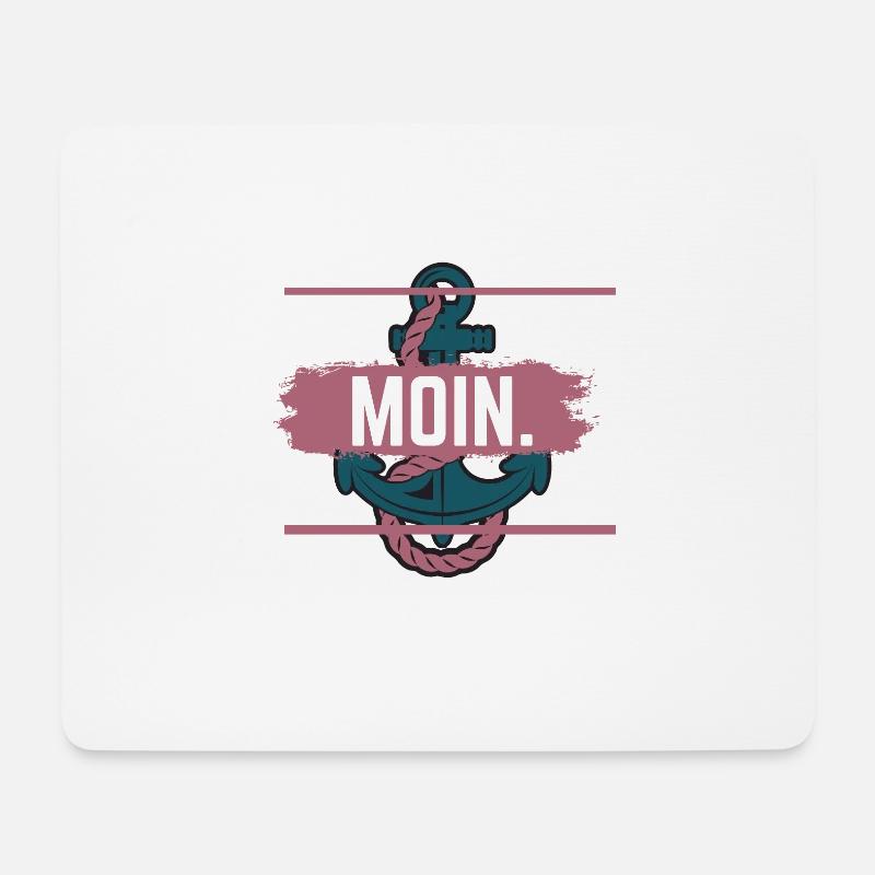 Moin Anker - Cooles Design für Nordenliebhaber - Mousepad (Querformat) - Weiß