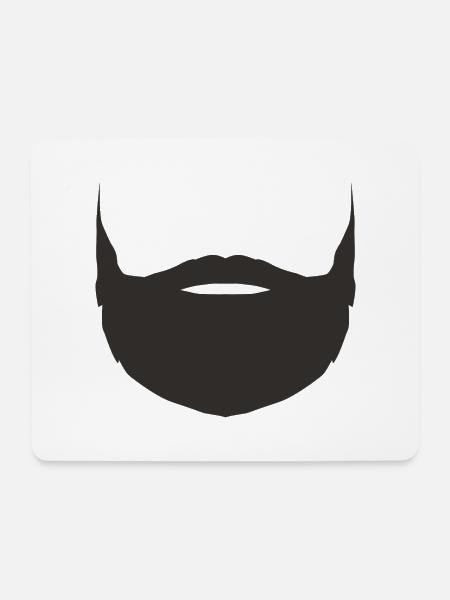 Bart vollbart Maske Hipster Trend - Mousepad (Querformat) - Weiß