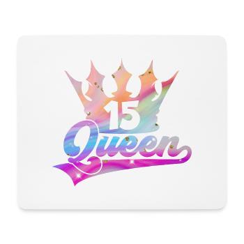 15. GEBURTSTAG MÄDCHEN QUEEN PRINZESSIN - Mousepad (Querformat) - Weiß - Vorne
