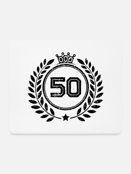 50 Zahl Kranz - Mousepad (Querformat) - Weiß