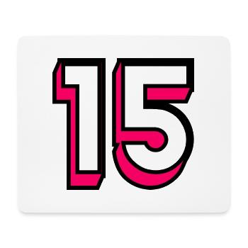 15. 15 YEARS. 15th ANNIVERSARY. BIRTHDAY 15 YEARS. - Mouse Pad (horizontal) - white - Front