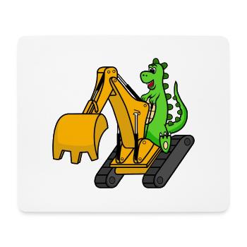 Dino Excavator Dinosaure - Tapis de souris (format paysage) - blanc - Devant