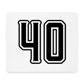 Symbole de 40 chiffres - Tapis de souris (format paysage) - blanc - Devant