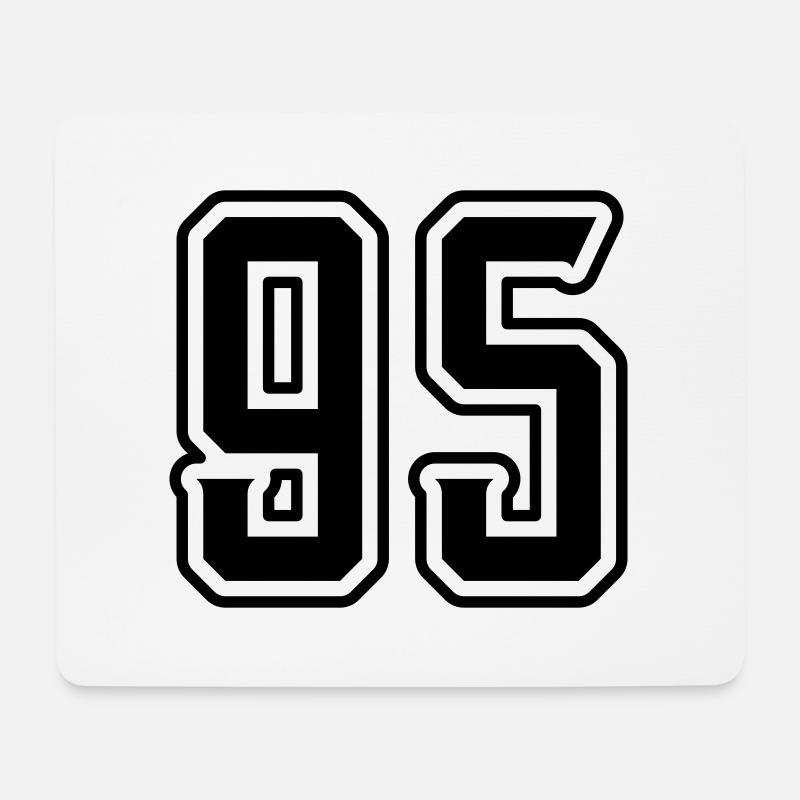 95 Zahl Symbol - Mousepad (Querformat) - Weiß