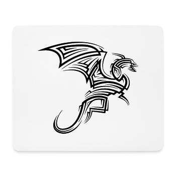 Tatouage tribal dragon - Tapis de souris (format paysage) - blanc - Devant