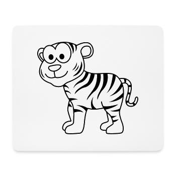 Tiger Comic Animal - Mouse Pad (horizontal) - white - Front