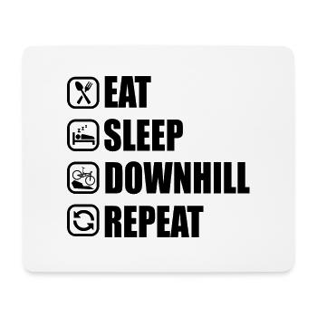 Eat Sleep Downhill Repeat T-Shirt Sport - Tapis de souris (format paysage) - blanc - Devant