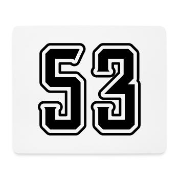 53 Zahl Symbol - Mousepad (Querformat) - Weiß - Vorne