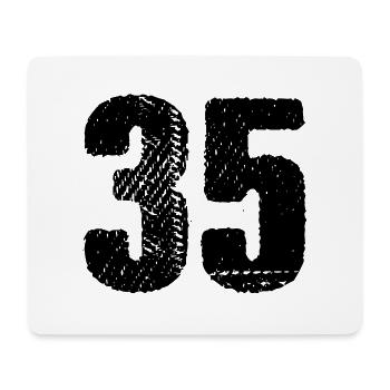 35 Zahl Trikot - Mousepad (Querformat) - Weiß - Vorne