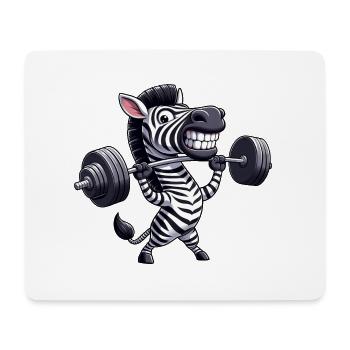 Zebra Dumbbell Fitness Weight Lifting - Mouse Pad (horizontal) - white - Front