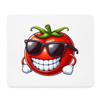 Coole Tomate Sonnenbrille Rote Frucht Lustig - Mousepad (Querformat) - Weiß - Vorne