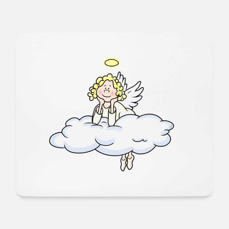 kleiner Engel-Wolke-Pause - Mousepad (Querformat) - Weiß