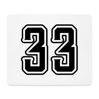 33 Zahl symbol - Mousepad (Querformat) - Weiß - Vorne