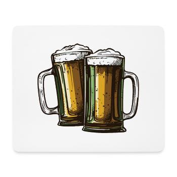 Bier Glas Prost Drinking - Mousepad (Querformat) - Weiß - Vorne