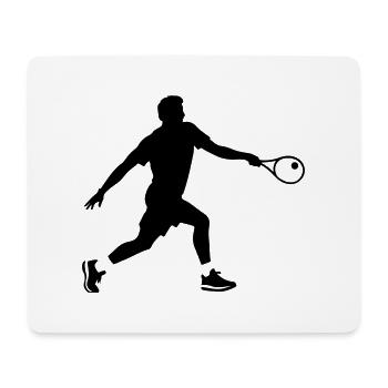 Silhouette de joueur de tennis - Tapis de souris (format paysage) - blanc - Devant