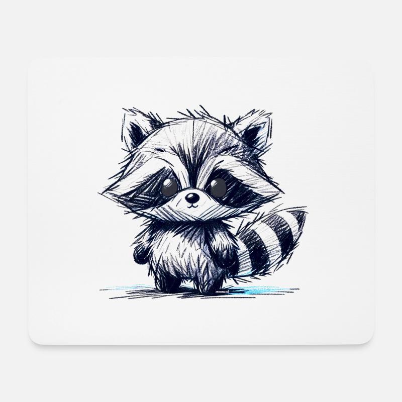 Raccoon - Mouse Pad (horizontal) - white