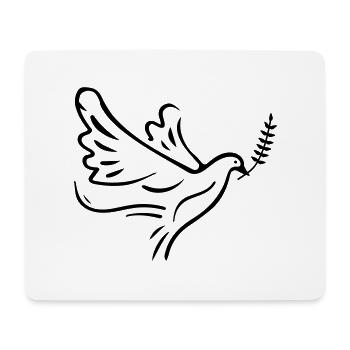 Symbole de la colombe - Tapis de souris (format paysage) - blanc - Devant