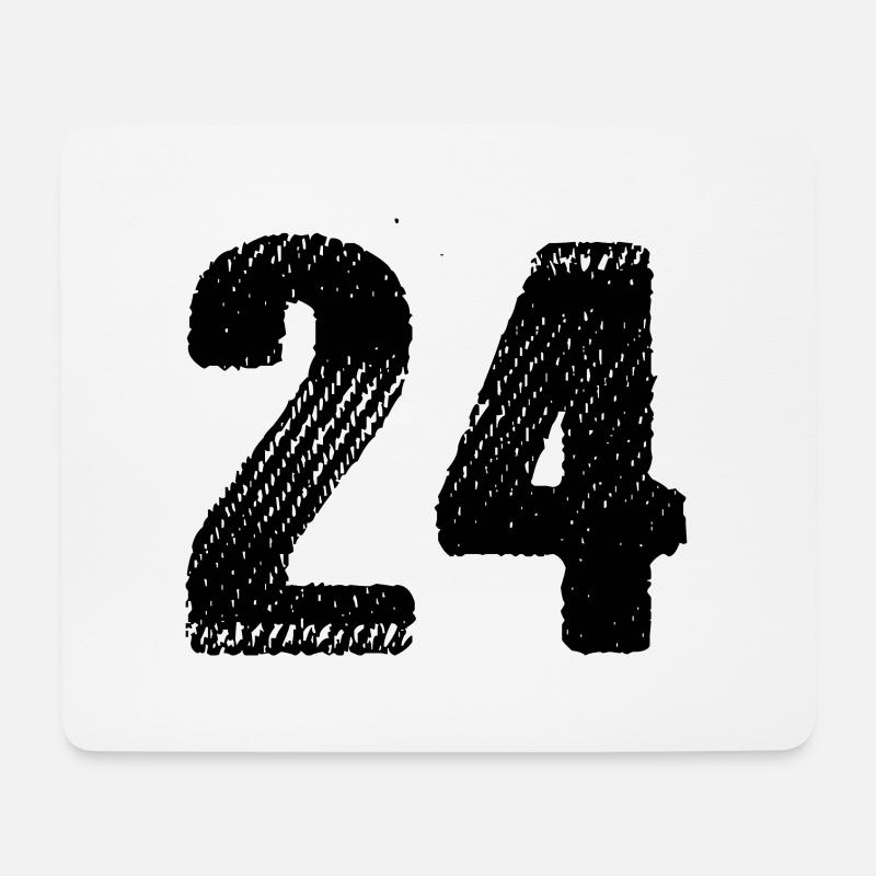 24 Zahl Trikot - Mousepad (Querformat) - Weiß