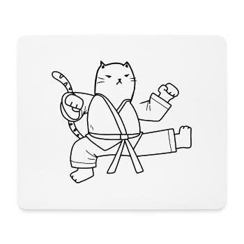 A funny karate cat - Mouse Pad (horizontal) - white - Front