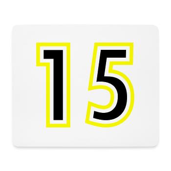 15 Number College - Mouse Pad (horizontal) - white - Front