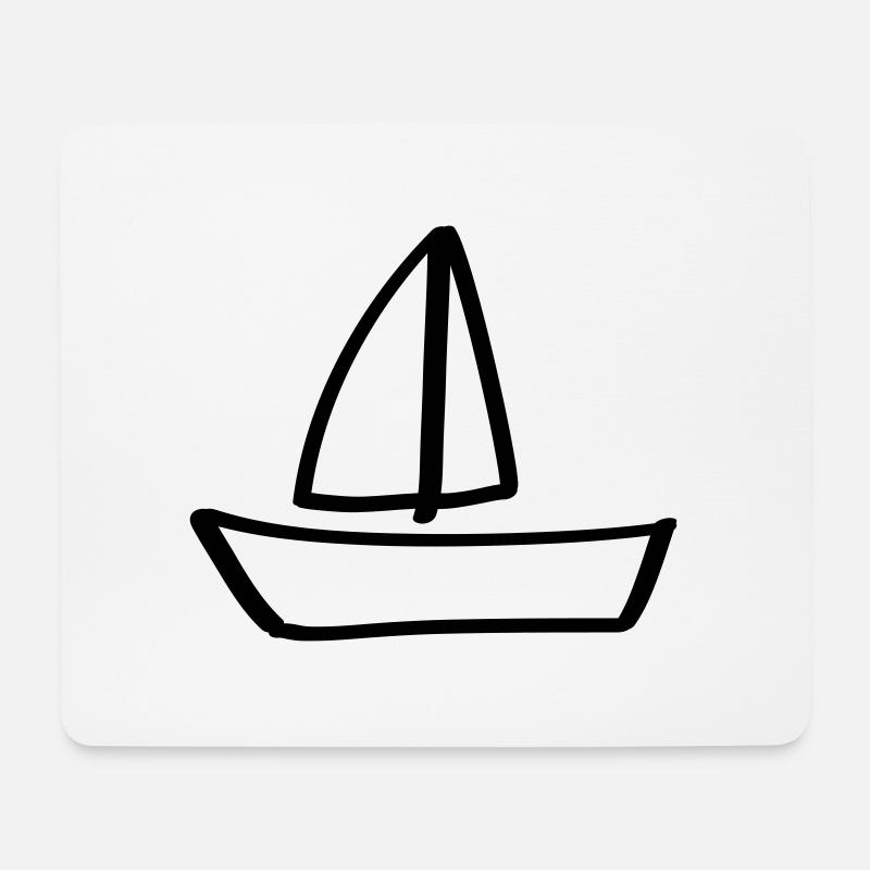 schiff segelboot schiffchen boot kapitän - Mousepad (Querformat) - Weiß