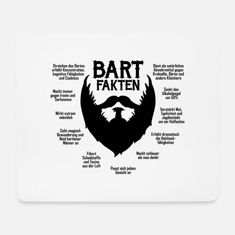 Bartfakten / Bart-Fakten (schwarz) - Mousepad (Querformat) - Weiß