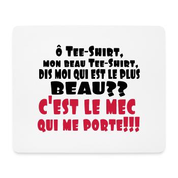 LE PLUS BEAU,citations,drôle,message,célibataire - Tapis de souris (format paysage) - blanc - Devant