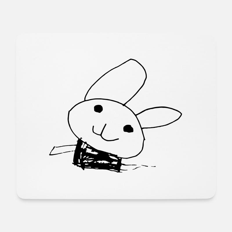 Kinderzeichnung Ostern - Mousepad (Querformat) - Weiß