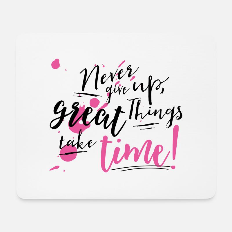 Never give up - Mousepad (Querformat) - Weiß