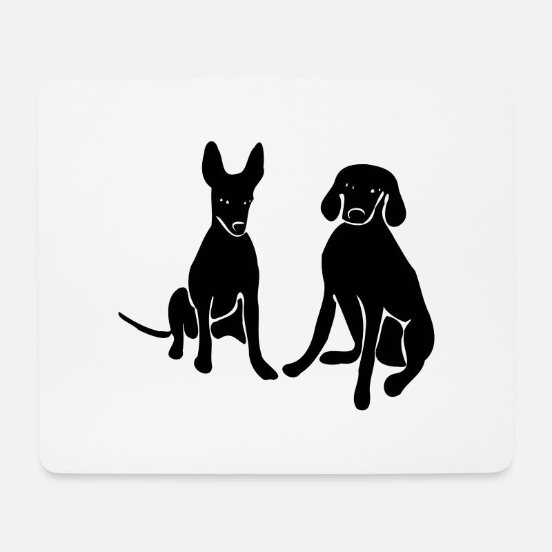 Hunde - Mousepad (Querformat) - Weiß