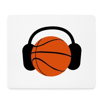 BASKETBALL mit Kopfhörern Musik zu hören - Mousepad (Querformat) - Weiß - Vorne