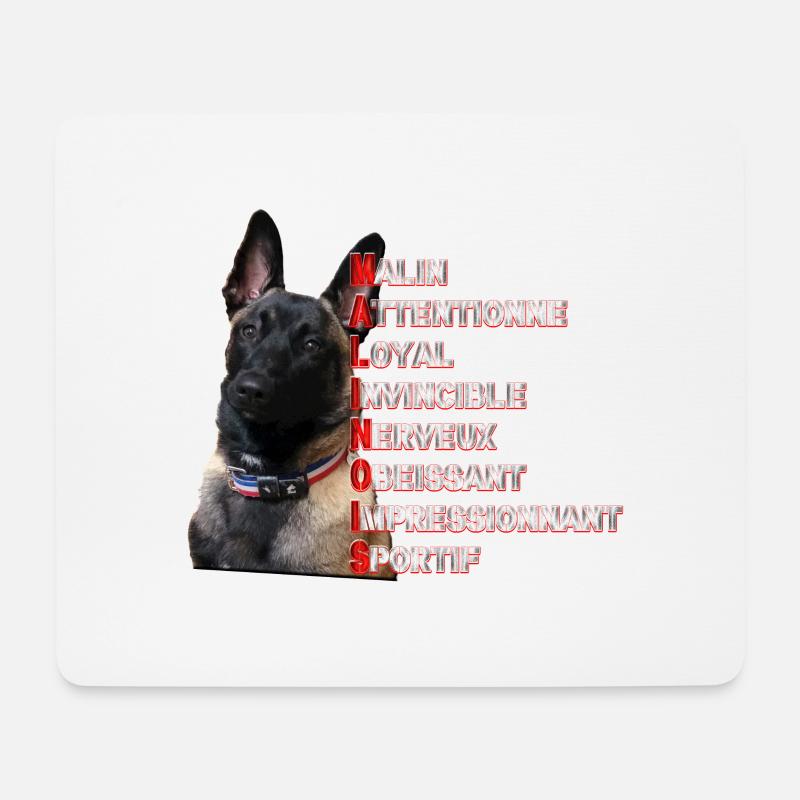 malinois - Tapis de souris (format paysage) - blanc