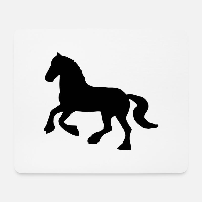 Friese / Kaltblut Pferd - Mousepad (Querformat) - Weiß