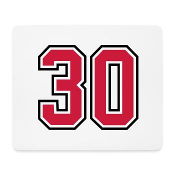 30 sports jersey football number - Mouse Pad (horizontal) - white - Front