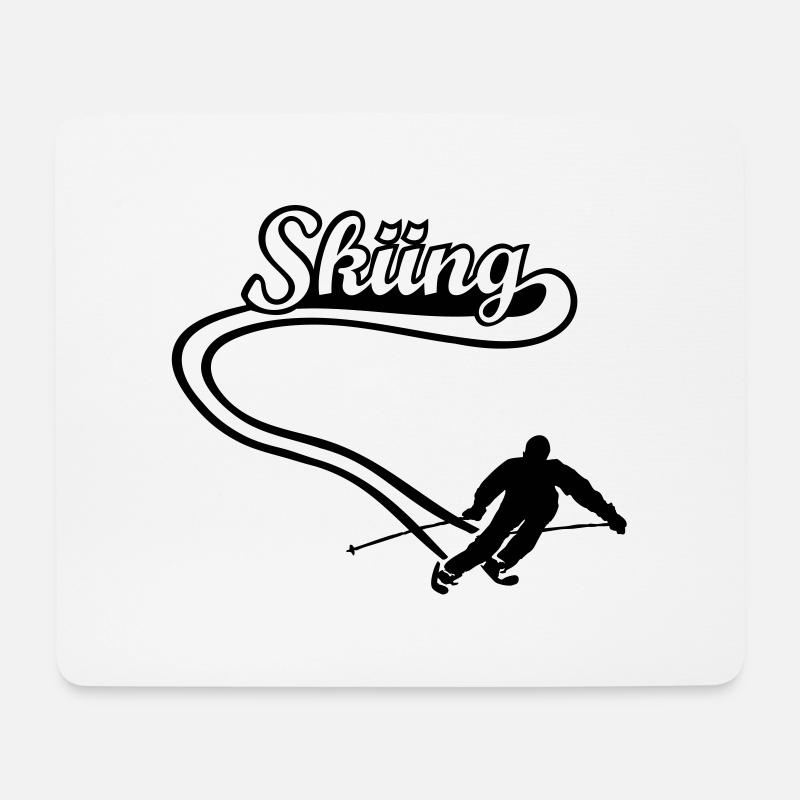 Skifahrer Ski Alpin Skigebiet resort ski - Mousepad (Querformat) - Weiß