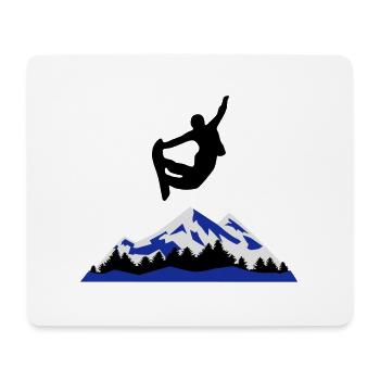 Snowboard, snowboarding - surf des neiges - Tapis de souris (format paysage) - blanc - Devant