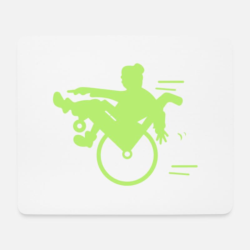 Oma Rentnerin Rollstuhl - Mousepad (Querformat) - Weiß