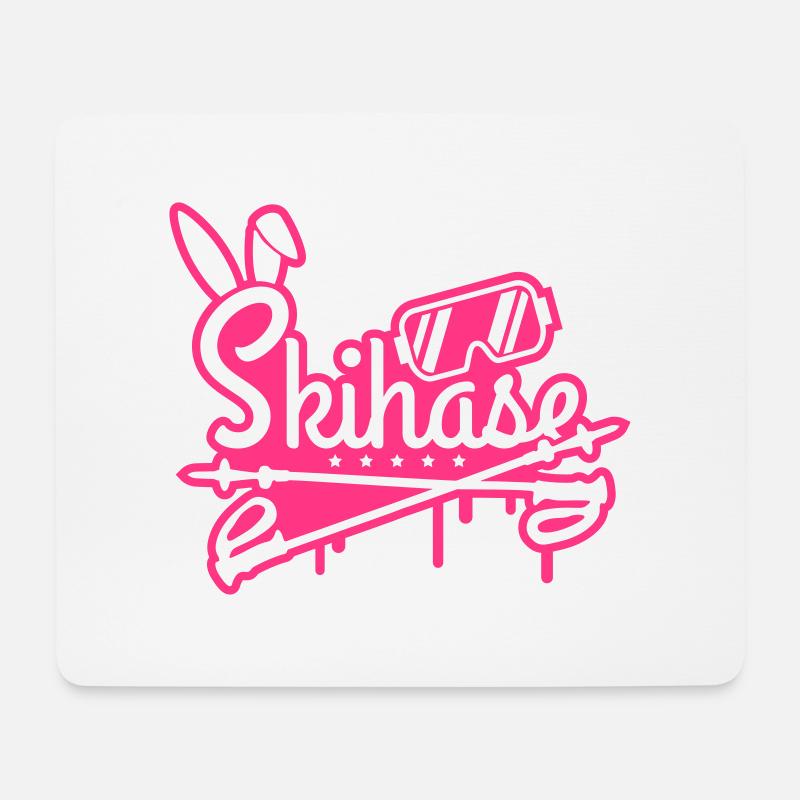 skihase_1_f1 - Mousepad (Querformat) - Weiß