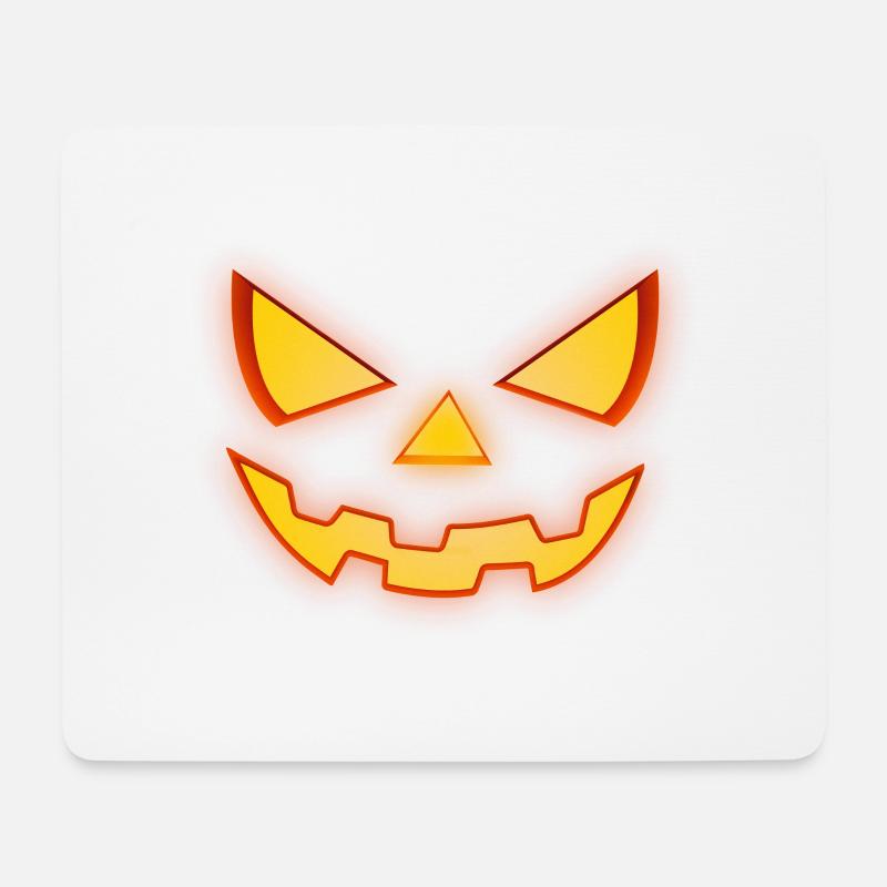 Grusliges Halloween Kürbis Gesicht - Mousepad (Querformat) - Weiß