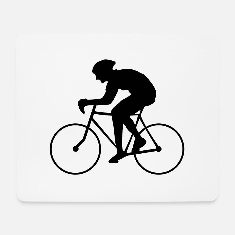 Sport- Fahrradfahrer Rennrad - Mousepad (Querformat) - Weiß