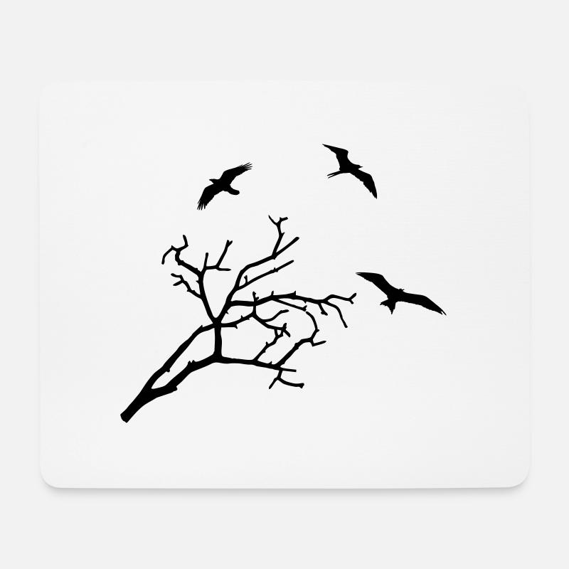 Tree and Birds - Mouse Pad (horizontal) - white