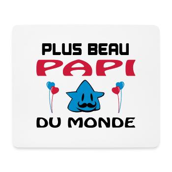 Plus beau papi du monde - Tapis de souris (format paysage) - blanc - Devant