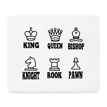 chesse figures on white - Mouse Pad (horizontal) - white - Front