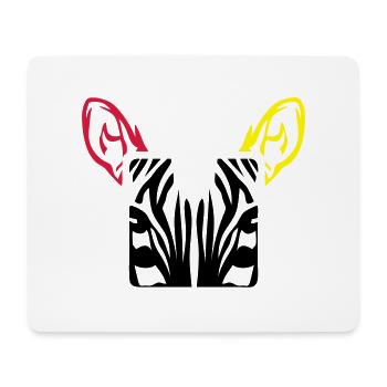 zebre animal design carre - Mouse Pad (horizontal) - white - Front
