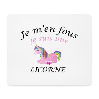 Je m'en fou je suis une licorne - Tapis de souris (format paysage) - blanc - Devant