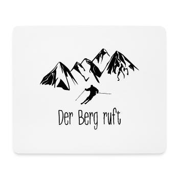 Skifahren Wintersport der Berg ruft - Mousepad (Querformat) - Weiß - Vorne