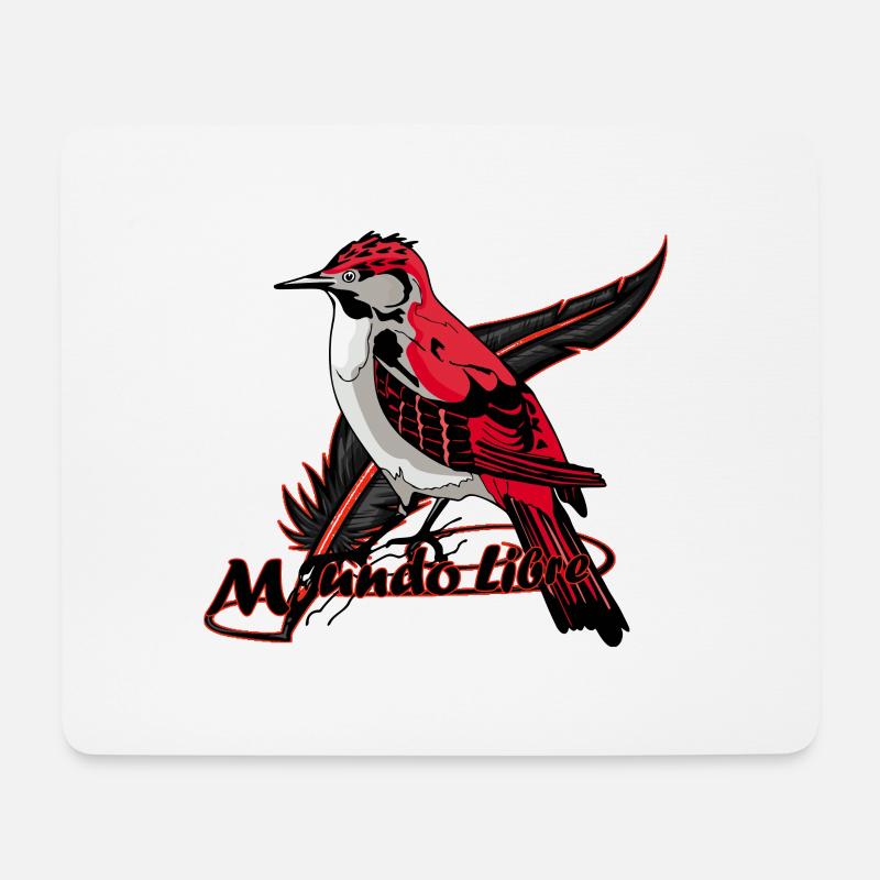 Roter Fliegenfallenvogel - Mousepad (Querformat) - Weiß